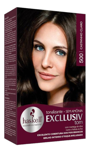 Kit 4 Tonalizante Haskell 500 Castanho Claro Tom 4 Castanho