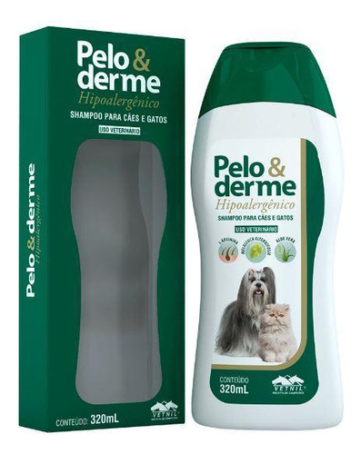 Shampoo Pelo Derme Hipoalergenico Para Cães Vetnil 320ml