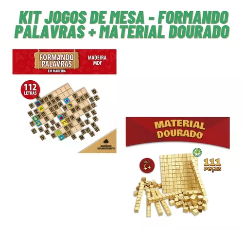 Kit Jogos Educativos Formando Palavras + Material Dourado