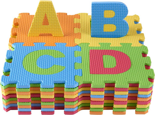 Imagen 2 de 3 de Piso Bebe Alfombra Foami De Goma Rompecabeza 16x16 36 Pcs