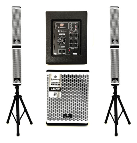 Kit Caixa Amplificada Waldman Kpt2-12124 Sub 12 Pol 2 Torres
