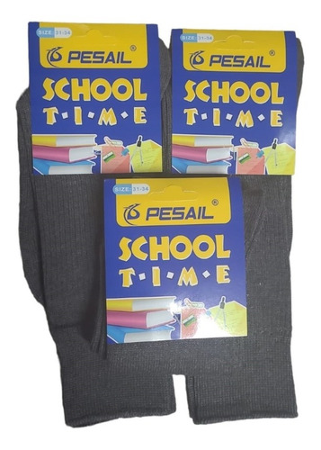 X3 Calcetines Escolar De Niños Colegio - Largos De Algodón