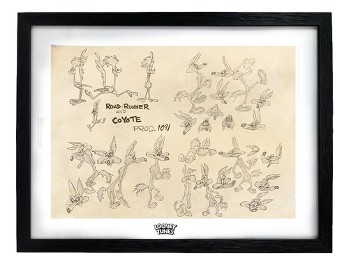 Cuadro Enmarcado Looney Tunes Personajes Comic Geek Color Correcaminos