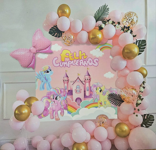 Decoración De My Little Pony Con Globos Para Cumpleaños Color Pastel