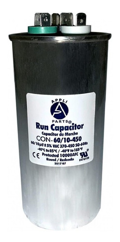 Condensador/capacitor De Marcha 60+10 Mfd 370-450vac Redondo