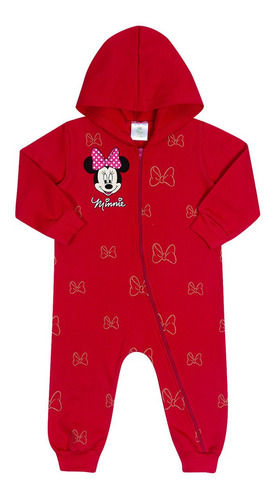 Macacão Bebê Minnie Disney Em Moletom Flanelado Marlan D2274