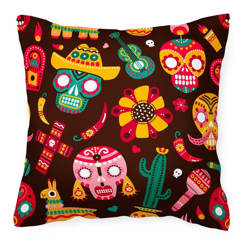 Cojín Tla Almohada Dia De Muertos Calaveras De Dulce