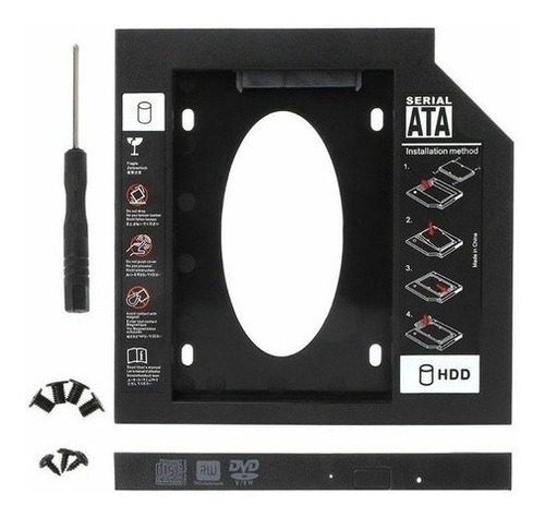 Imagen 2 de 9 de Caddy Ssd Adaptador Segundo Disco Duro/ssd 9.5mm/12.7mm Sata