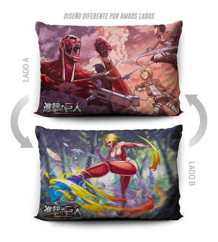 Imagen 5 de 5 de Funda Shingeki No Kyojin Attack On Titans 70x45cm Vudú Love