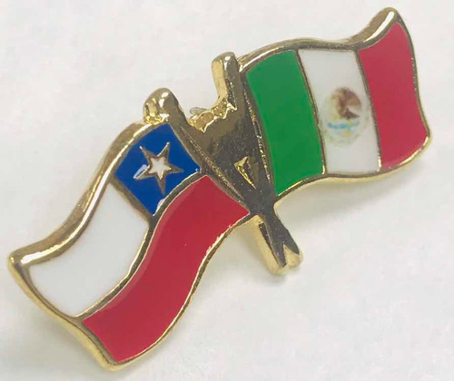 Pin Bandera Chile Y Mexico Entrelazadas (chile Mexico)