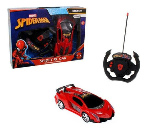 Auto R/c Con Volante Spiderman