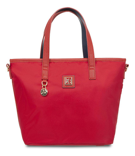 Bolsa Tote Cloe Para Mujer Chica Textil Color Rojo