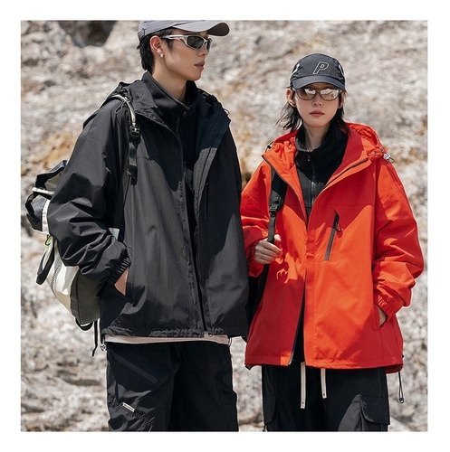 Chaqueta Softshell Impermeable Hombre Cortavientos Capucha