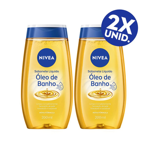 NIVEA KIT Sabonete Líquido Óleo de Banho 200ml - 2 Unidades