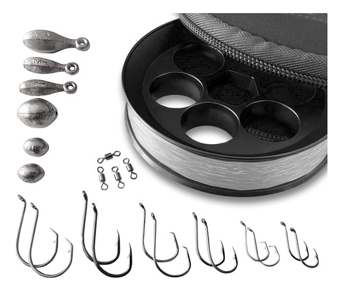 Kit De Pesca De Aluminio Para Carrete De Mano (línea Transpa