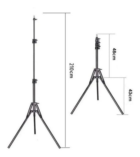 Imagen 3 de 4 de Trípode Stand 2.10m Para Aro De Luz Cámara Flash Softbox