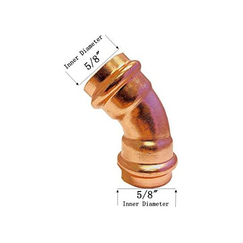 Codo De Cobre De 45 Grados De 1/2 Pulgada - Codo De Pre...
