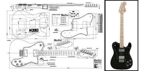 Plan De Fender Telecaster Deluxe Guitarra Eléctrica - Impr.