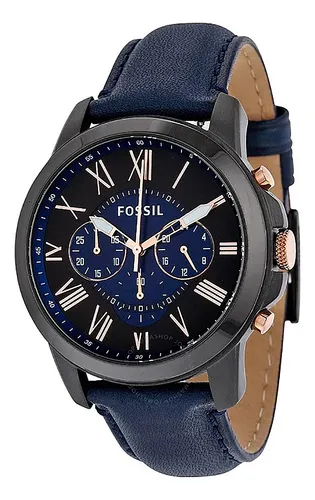 comprar Reloj Fossil Fs5061 Caballero  Color Azul Marino De Piel
