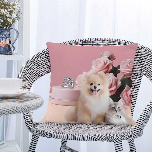 Funda De Almohada C Para Perros Con Temas De 18 X 18 Pulgada