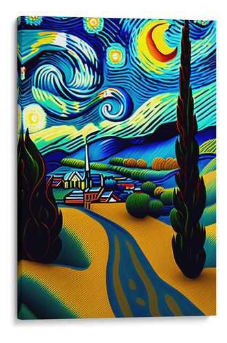 Canvas Lab Cuadro Pueblo En El Valle Impresionista 70x105