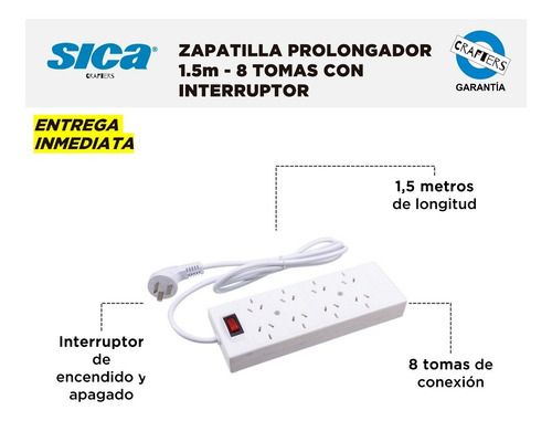 Imagen 2 de 5 de Zapatilla Eléctrica Sica Calentador Eléctrico 1.5m