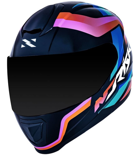 Capacete Norisk Ff802 Razor Void Preto Laranja Azul