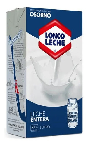 Leche Entera Sin Tapa Loncoleche 1 Lt(12 Unidades) Super