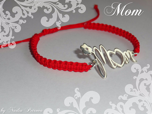 Pulsera Mom Con Dije De Plata 950