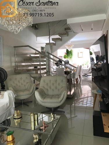 Imagem 8 de 30 de Casa 4 Suítes Em Condomínio Fechado, Buraquinho - Lauro De Freitas - Ca01136 - 70448689