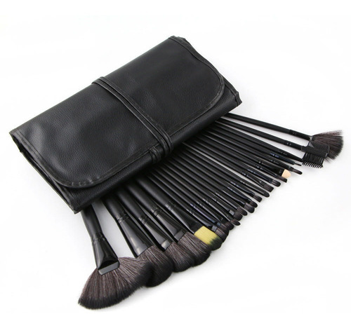 Brochas Maquillaje Set 24 Piezas Con Estuche Profesional Kit