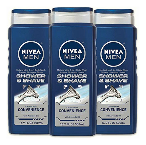 Nivea Men Active3 Jabón Líquido Corporal 3 En 1, 16.9 Oz