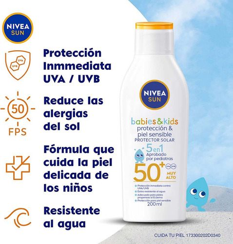 Protector Solar Sensible Nivea Sun Babies & Kids Fps50+ 200m