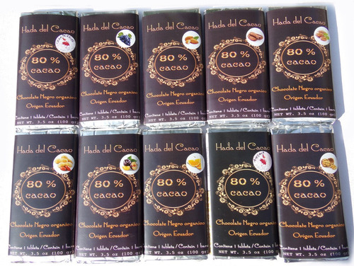 Imagen 5 de 7 de Pack X 10 Chocolate 80% Cacao Stevia Diet C Frutos Vs X 1 Kg