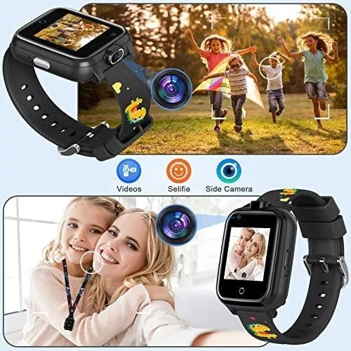 cjc Reloj inteligente 4G para niños con tarjeta SIM, teléfono inteligente  para niños, posición GPS, llamadas de voz y video, SOS, WiFi, música, reloj