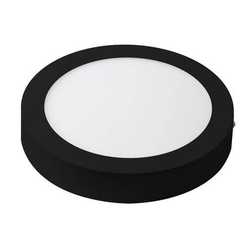 Imagen 2 de 10 de Panel Plafon Led Aplicar Redondo Negro 18w 1500lm