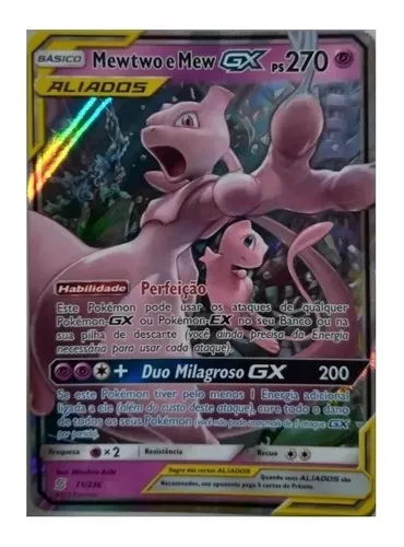 Carta Pokemon Mewtwo E Mew Gx