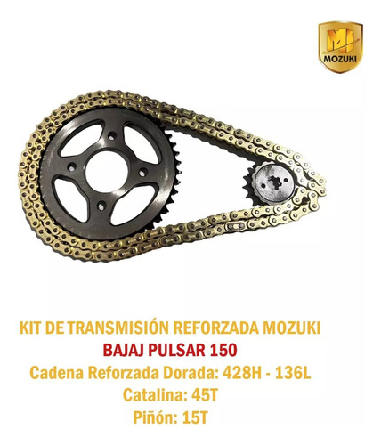 Kit De Transmisión Reforzado Bajaj Pulsar Ns150 / Ns160