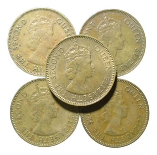 Hong Kong 10 Cents Años: 1955-1980 X Pieza Hk#01 (Usado)