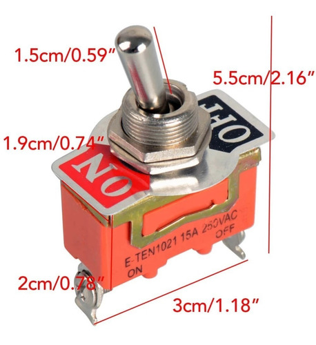 Interruptor Codillo On-off 2t 15amp X 4 Unidades