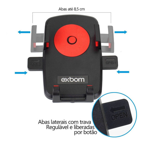 Suporte Para Celular Veicular De Parabrisa C/ Haste E Trava