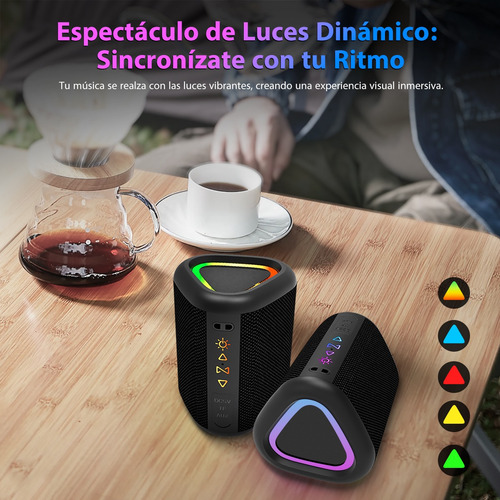 Bocina Bluetooth Inalámbrico Portátil Impermeable Rgb Aux Tf