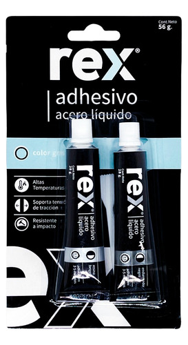 Adhesivo Acero Líquido 56gr Rex 30239 Multiuso Reparaciones