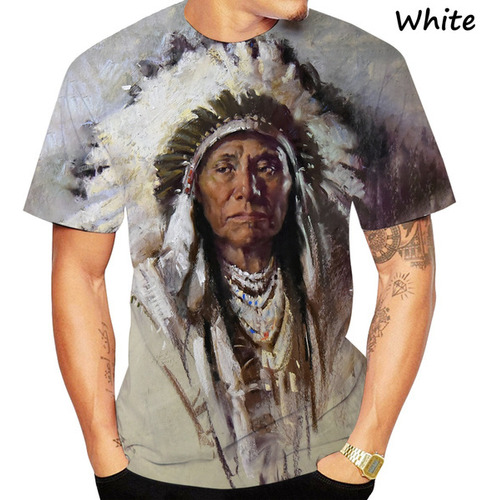 Camisa Sketch Indian Chief, Nativa Americana