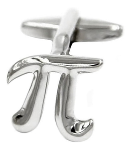 Thot Ra Mancuernillas Figura De Simbolo Pi Matematico G-751 Color Plateado