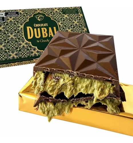 Chocolate Dubai Chocly Com Pistache ( Ao Leite ) | Parcelamento
