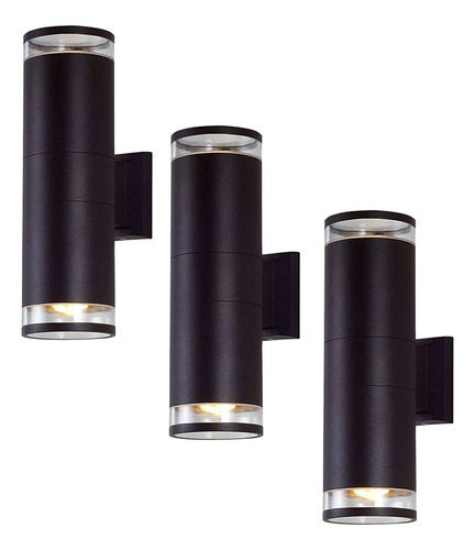 3 Pack Luminaria Tishman Negro Forma Vaso C/2 Salidas De Luz