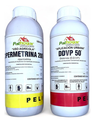 Combo Insectida Cipermetrina 200 950 Ml Y Ddvp 50 950 Ml