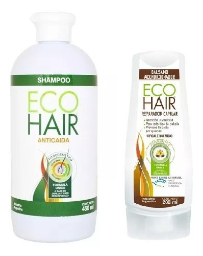 Kit Eco Hair Shampo Anti Caída X450ml + Balsamo 