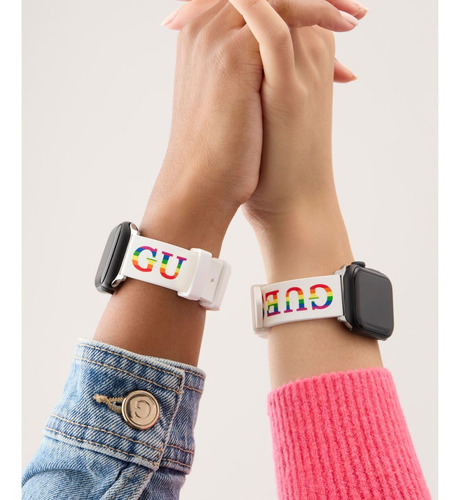 Correa Guess Pride Day Unisex 38mm-40mm Apple Watch Band Blanco 2 Cm